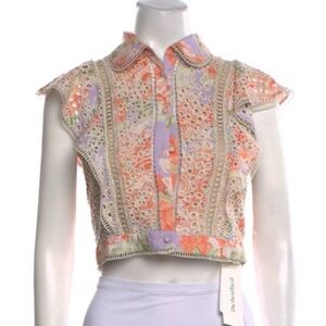 Alice + Olivia Multicolor Lace Blouse